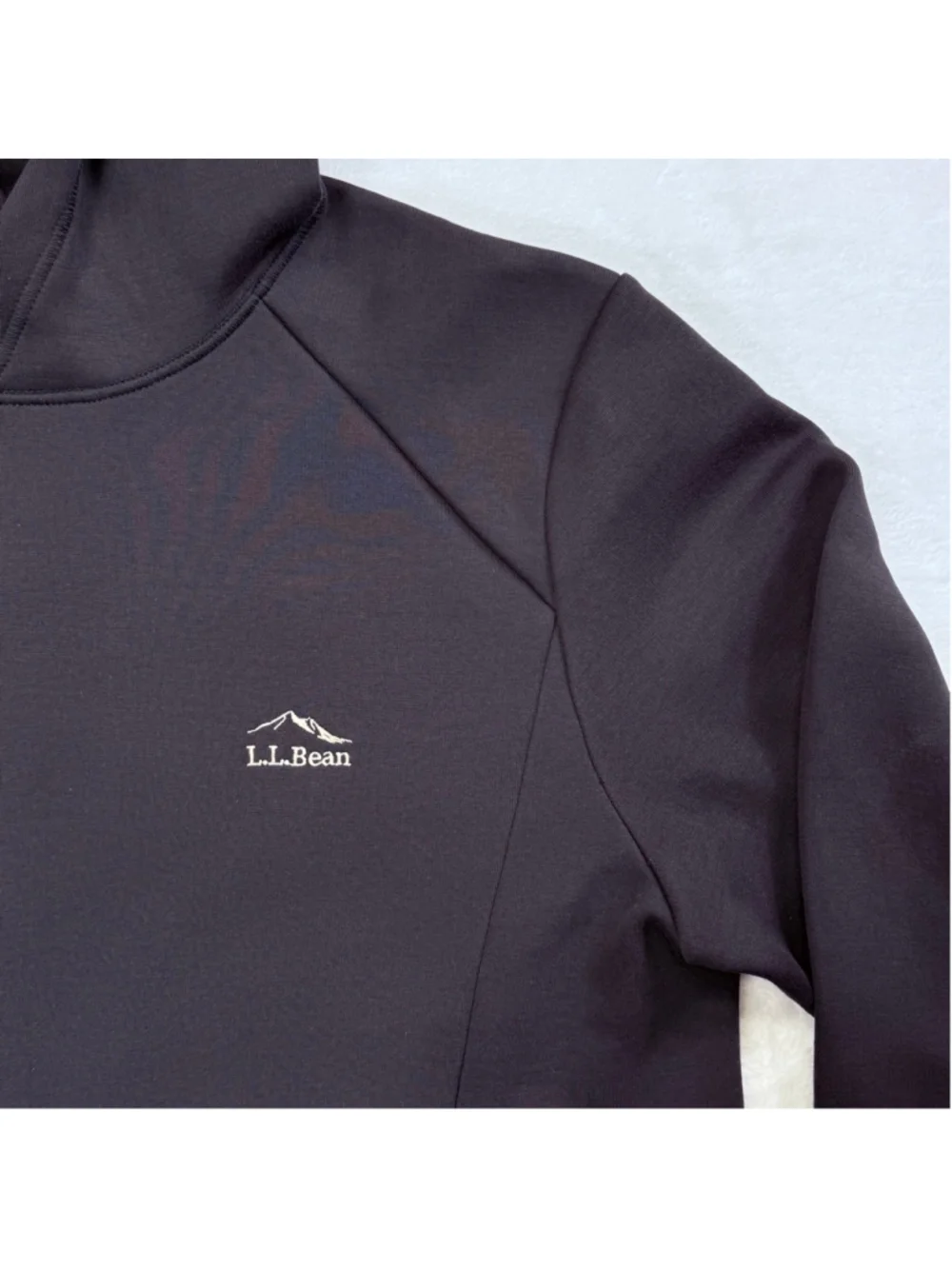 Men's LL Bean Black Hoodie Sweatshirt Medium Regular Slightly Fitted